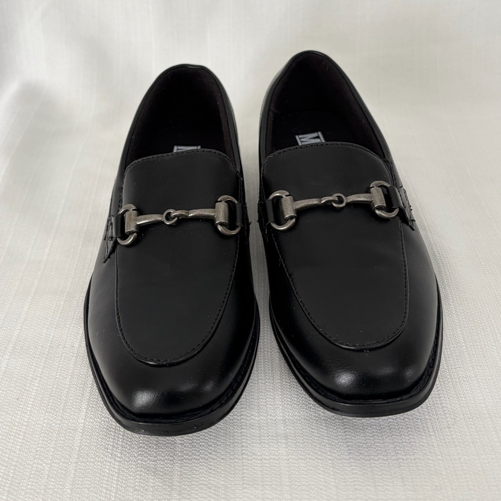 Mix No.6 Boys Black Horsebit Loafers Dress Shoes Size 2W Wide Excellent(B137) - Picture 2 of 9